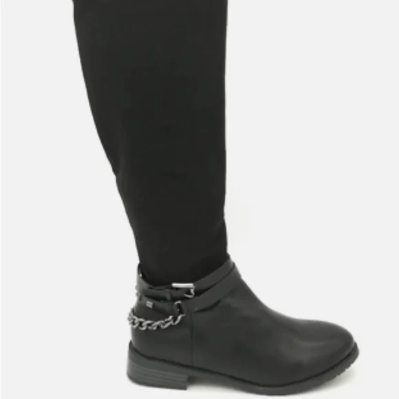 Atalina Shoes Atalina Womens Riding Boots Black Studded Low